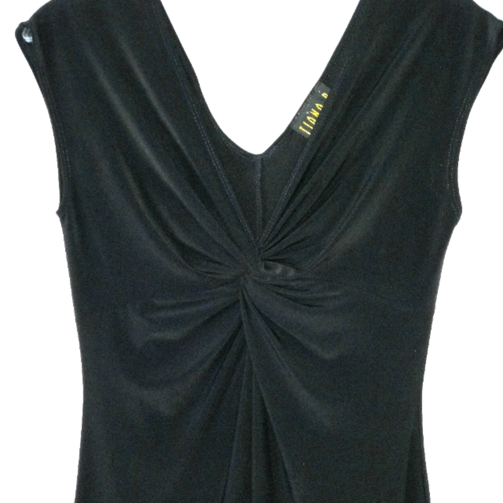 Tiana B black sleeveless v-neck dress size M stretch fabric